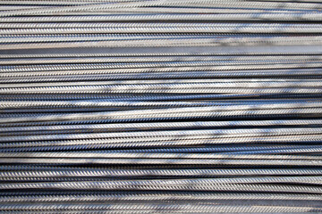 Reinforced Steel: Background of Metal and Iron Fittings, New Gray Armature Bars.