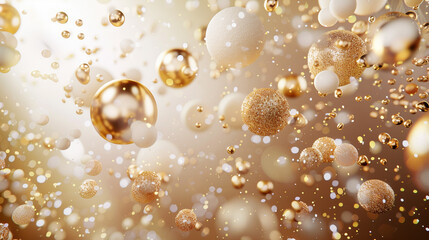 Abstract Golden Bubbles Background