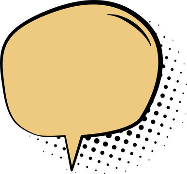 Pop art polka dots half tone yellow color speech bubble balloon icon sticker memo keyword planner text box banner, flat png transparent element design
