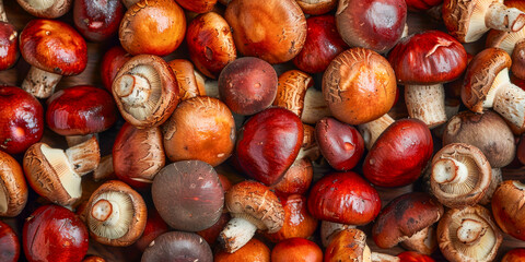 Obraz premium Abundant Autumn Harvest: A Assortment of Fresh Chestnuts