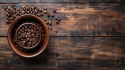 coffee beans with coffee - obrazy, fototapety, plakaty