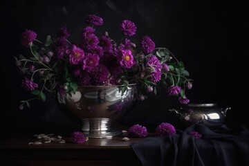 Obraz na płótnie Canvas Beautiful fantasy vintage flower, digital background