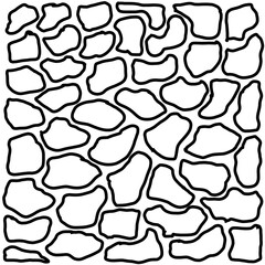 Simple hand drawn geometric black and white illustration, background, pattern, swirl, curve, doodle