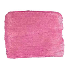 Acrylic pink texture brush stroke hand drawing, isolated on white background.