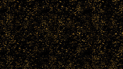 Fototapeta na wymiar Strokes with Golden Paint Brush on Black Paper.Abstract gold dust background, Glitter On Black Background,Gold Paint Glittering Textured