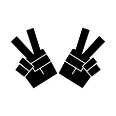 Victory finger gesture icon