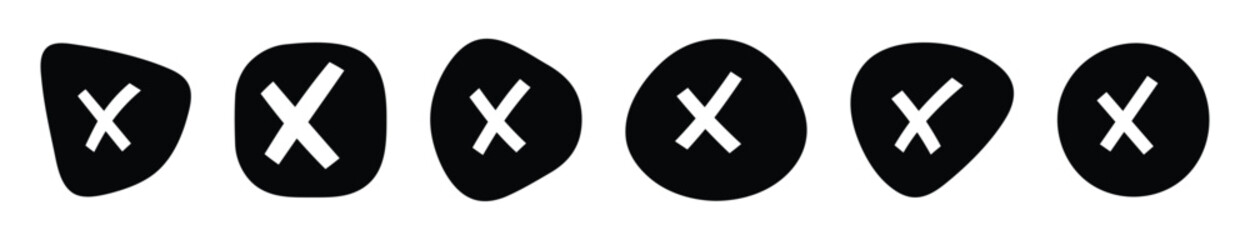 Fototapeta premium Set of Cross Icons Vector Silhouettes