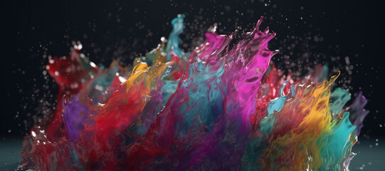 colorful watercolor ink splashes, paint 224