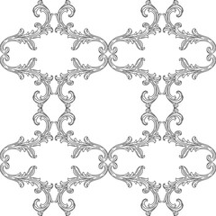 Floral pattern in baroque style. Decorative curling plant.
