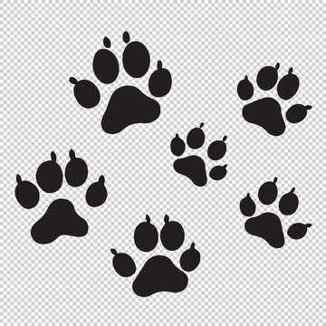 Animal Paw Print logo icon design, vector illustration on transparent background