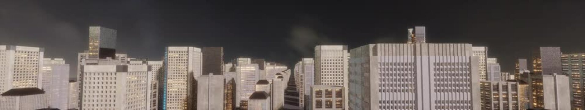 Fly over night city widescreen