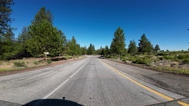 Volcanic Legacy Scenic Byway Shasta 5 North Weed to Mt Shasta 01 Rear View Driving Plates California USA Ultra Wide