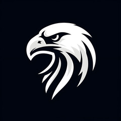 Obraz premium eagle black and white simple minimalistic logo icon tattoo vector style illustration