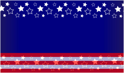 USA flag symbols decorative frame on dark blue background.	
