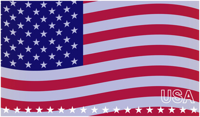 American flag wave icon banner vector design