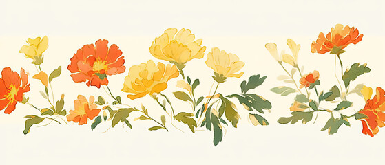 a many different flowers that are painted on a wall