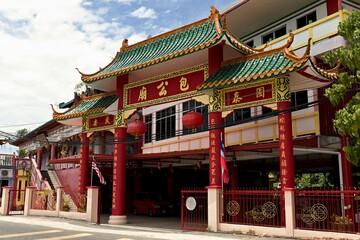 Che Siang Khor Buddhist Temple in Sandakan city. Sabah, Borneo. Malaysia, Asia.