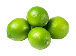 limes isolated on transparent background cutout, PNG file.