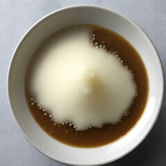  Cup of Pearls Bubble Tea closeup. Bowl of konjac boba pearls tapioca. Topping milk tea drinks. AI generated