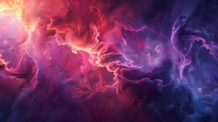 A very colorful and abstract painting of a nebula, AI - obrazy, fototapety, plakaty
