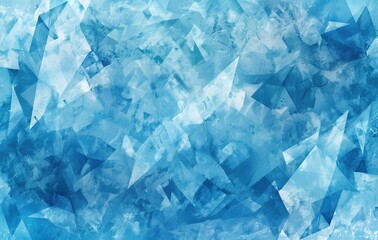 Abstract blue geometric background with watercolor texture