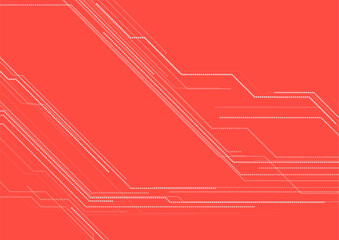 Bright red abstract technology futuristic background. Minimal vector design