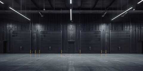 modern black edition small warehouse, small business concept - obrazy, fototapety, plakaty