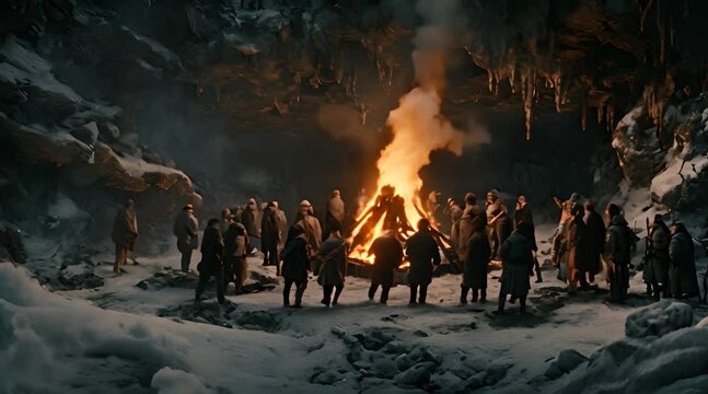 bonfire in the cave