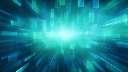 Digital green and blue geometry wave abstract graphic poster web page PPT background