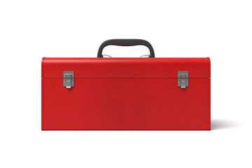 Red toolbox isolated on white background