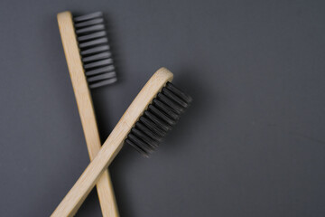 Two Toothbrushes on Gray Surface