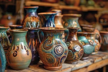 Fototapeta na wymiar Photo Mexican pottery beautiful hand art, traditional culture