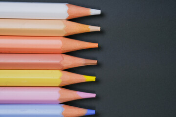 Closeup color pencil, back to school concept