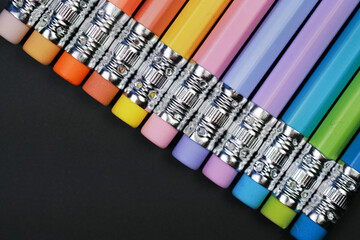 Closeup color pencil, back to school concept