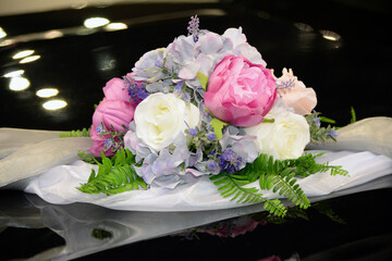 Colorful flowers wedding decoration. Vintage style for weddings, birthdays. Flower bouquet is a collection of beautiful flowers. 