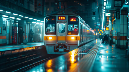 professional photo of a subway station in tokyo