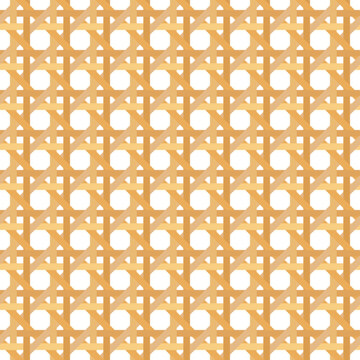Rattan Cane Webbing Seamless Pattern
