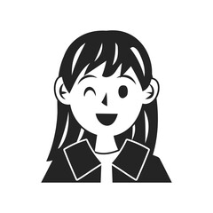 ウインクする女の子の顔。シンプルなベクターイラスト。
Winking girl’s face. Simple vector illustration.