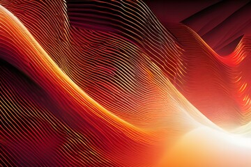  Vibrant Abstract Fractal with Flowing Organic Shapes in Warm Red Orange Tones, Radiant Glowing Digital Art 8K Detailed Cinematic