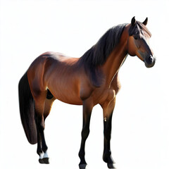 Obraz premium The bay horse isolated on white.with Generative AI technology 