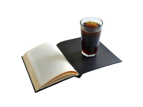 book mockup on close with drink