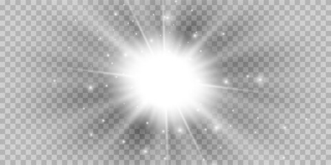 Glow light effect. Star burst with sparkles.Sun. Vector illustration. Vector illustration of abstract flare light rays