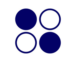 Circle Shape And Outline Stroke Collection Symbol Blue Element Vector Graphic Design Illustration