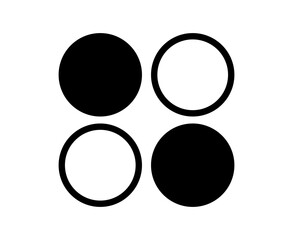 Circle Shape And Outline Stroke Collection Symbol Black Element Vector Graphic Design Illustration