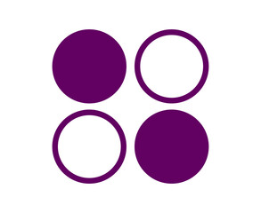 Circle Shape And Outline Stroke Collection Symbol Purple Element Vector Graphic Design Illustration