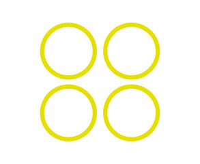 Circle Shape Outline Stroke Collection Symbol Yellow Element Vector Graphic Design Illustration