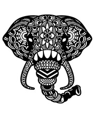 Mandala Elephant Illustration, Geometric Pattern, Wild Life Clipart, Animal Lover Shirt, Zoo Keeper Gift Idea, Safari Crew Stencil