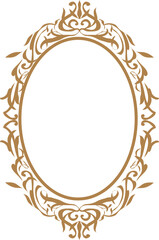 golden oval frame. full vector illustration.