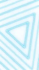 Abstract blue triangle neon glowing line frame, animated led light flickering screen projection 3d rendering, geometry shape presentation background, futuristic cyber laser sprectrum vertical design