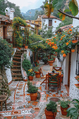 traditional village, mediterranean style,  cottagecore, casual photo, gen-z travel, small village, aesthetic 